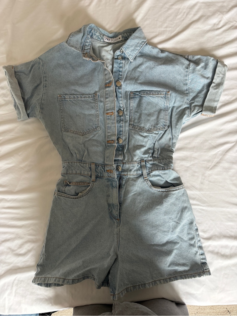 Light Blue Denim Romper